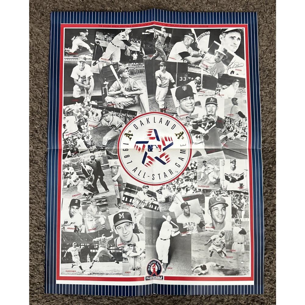 1987 ALL-STAR GAME Poster Oakland Coliseum A’s SUNDAY, JULY 12, 1987